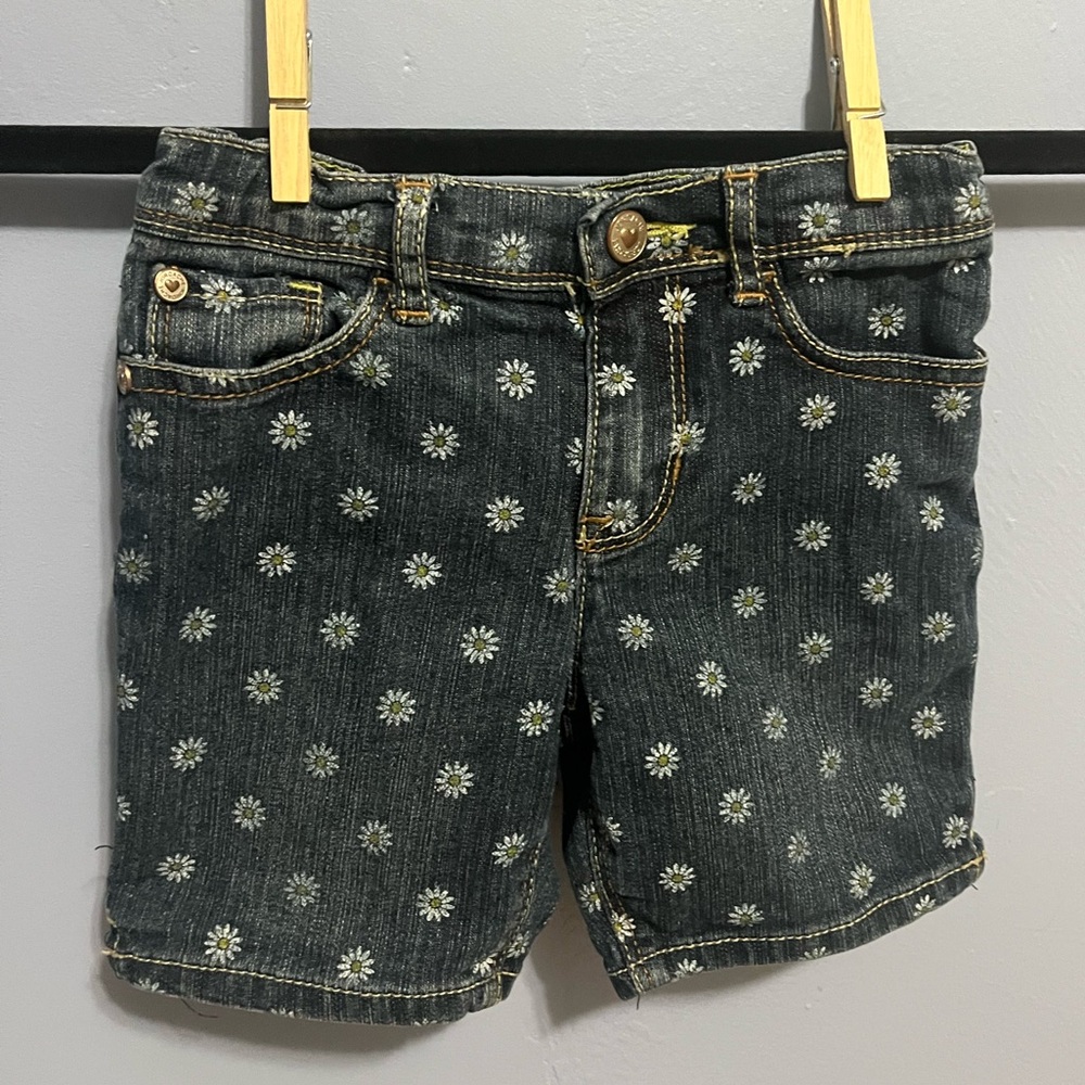 Jordache Dark Denim Kids Shorts with Daisy Print